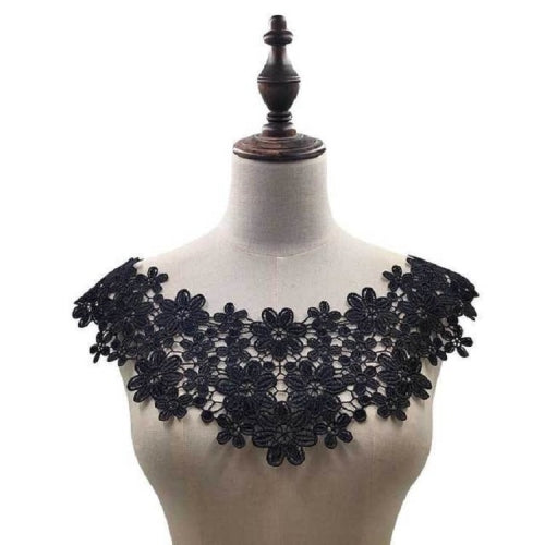 Black Lace Collar Three-dimensional Hollow Embroidered Fake Collar DIY Clothing Accessories, Size: About 45 x 26cm
