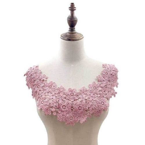Red Bean Paste Powder Lace Collar Three-dimensional Hollow Embroidered Fake Collar DIY Clothing Accessories, Size: About 45 x 26cm