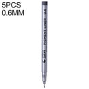5 PCS Micron Ink Marker Pen Black Fineliner Sketching Pens 0.6mm