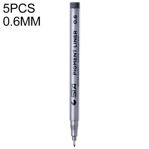 5 PCS Micron Ink Marker Pen Black Fineliner Sketching Pens 0.6mm