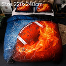 3D Printed Bedding Three-Piece Pillowcase Duvet Cover, Size:220x240cm(Football)