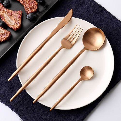 Stainless Steel Cutlery Knives Forks Spoons Western Kitchen Dinnerware Home Party Tableware Set(Rose Gold)
