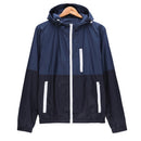 Trendy Unisex Sports Jackets Hooded Windbreaker Thin Sun-protective Sportswear Outwear, Size:XXXL(Blue)
