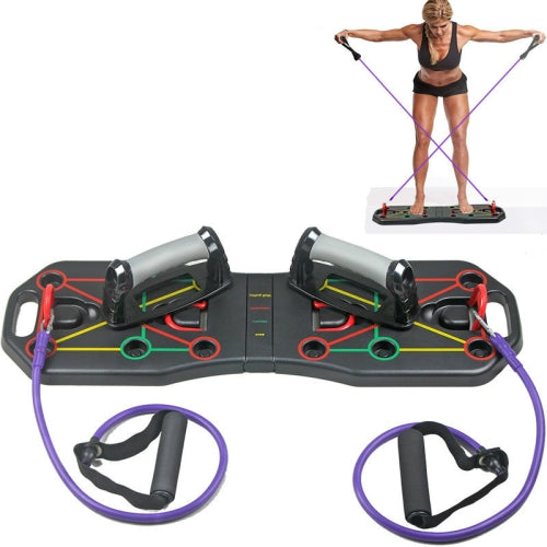 Push-Up Bracket Home Chest Muscle Training Aid Multi-Function Push-Up Board Fitness Equipment, Style:With Drawstring