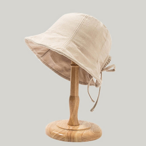 Back Bow Tie Fisherman Hat Summer All-Match Sunshade Tie Basin Hat, Colour: Beige(Free Size)