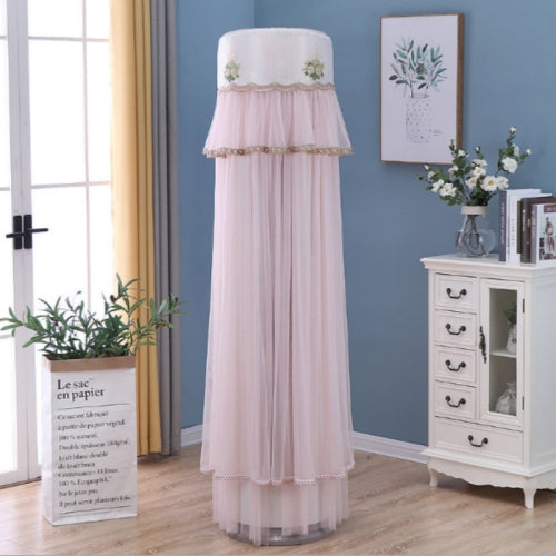 Lace Vertical Round Column Air Conditioner Dust Cover, Size:180cm(Pink)