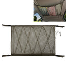 Car Roof Large Space Adjustable Mesh Braid Chain Drawstring Two-in-one Storage Bag(Army Green)