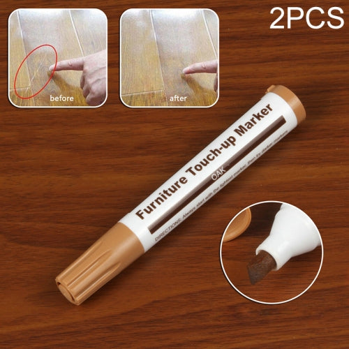 2 PCS Furniture Scratch Filler Repair Marker Pen, Size: 13.3x2cm(Oak)