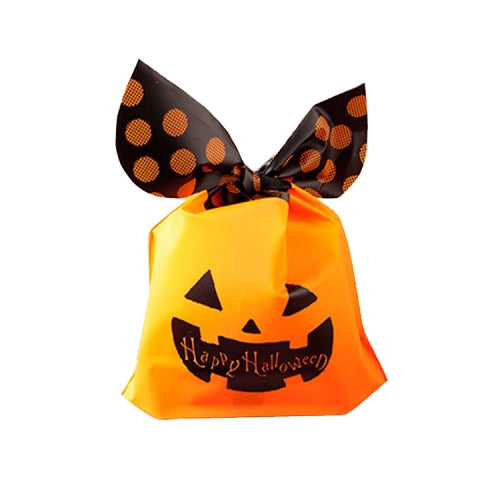 2 PCS Halloween Pumpkin Ghost Tied Pocket Halloween Gift Bag Candy Bag(Orange)