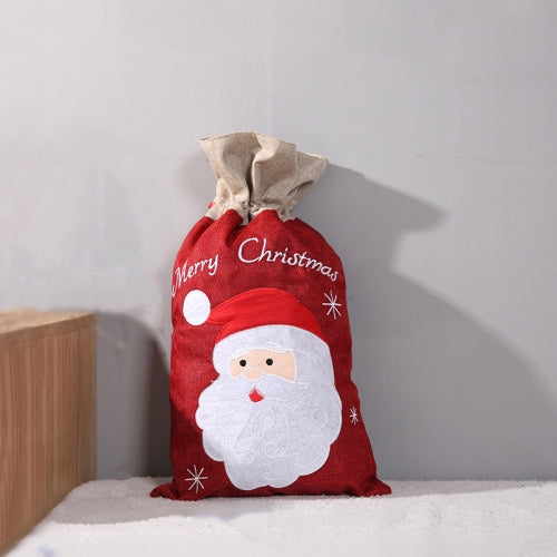 2 PCS Christmas Decorations Linen Gift Bags Old Man Snowman Gift Bag, Size:Small 41.5x24cm(Old Man)
