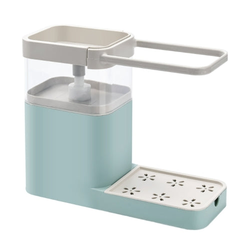 Multifunctional Dishwashing Brush Push-Type Detergent Automatic Liquid Box Sink Shelf(Green)