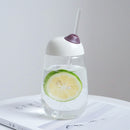 Office Home Large Capacity Straw Cup, Capacity:500ml(Beige)