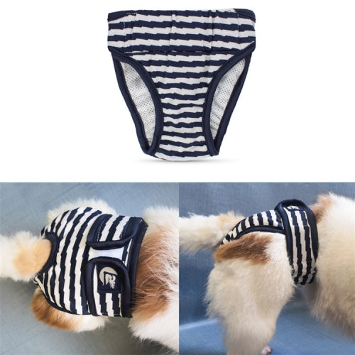2 PCS Pet Striped Physiological Pants Dog Menstrual Pants, Size: L(Blue)