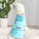 Dog Raincoat Hooded Four-Legged Clothes Waterproof All-Inclusive Small Dog Pet Raincoat, Size: L(Lake Blue)