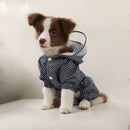 Pet Dog Raincoat Hooded Four-Legged All-Inclusive Waterproof and Dustproof Clothing, Size: XXXL(Blue Dots)