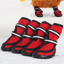 Large Dog Shoes Double Strap Non-slip Waterproof Dog Rain Boots, Size:L(Red)