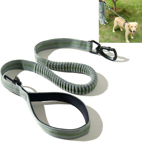 Dog Outdoor Anti-Scourge Traction Rope Nylon Reflective Elastic Stretch Dog Walking Rope( Green)