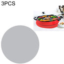 3 PCS 12 Inch Food Grade Silicone Microwave Oven Mat Round Silicone Placemat Non-Slip Insulation Mat(Gray)