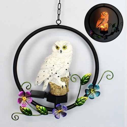 Owl Shape Solar Lawn Light Garden LED Pendant Light(White)