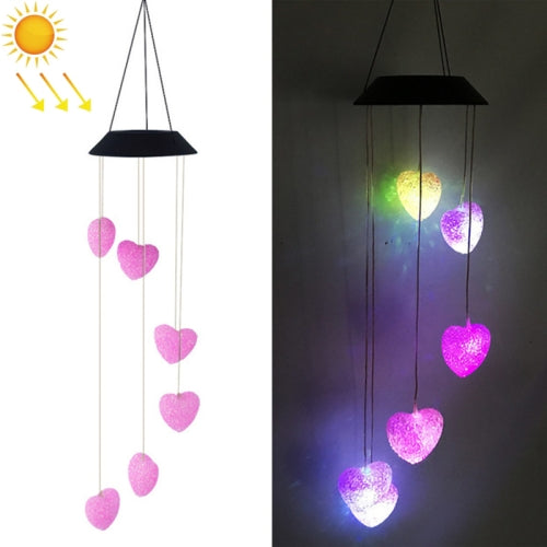 Outdoor Solar Wind Chime Lamp Courtyard Garden Decoration Led Landscape Lamp Ornaments, Style:Love Rice Ball