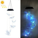 Outdoor Solar Wind Chime Lamp Courtyard Garden Decoration Led Landscape Lamp Ornaments, Style:Transparent Butterfly