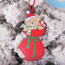 5 PCS Christmas Decoration Wooden Doll Christmas Tree Pendant(Bear Gift Pack)