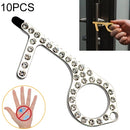 10 PCS Zinc Alloy Diamond-Studded Non-Contact Door Openner Safety Protection Door Hook Press Elevator Button Tool(White K White Diamond)