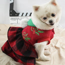 Christmas Dog Cat Dress Plaid Two-Legged Princess Dress, Size: M