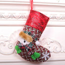 5 PCS Christmas Decoration Small Christmas Stocking Gift Bag Christmas Tree Pendant(Bear)