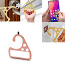 4 PCS Multifunctional EDC Door Opener Non-Contact Press Elevator Protection Keychain Handrail Pull Ring(Rose Gold)
