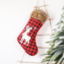 4 PCS Christmas Decoration Red And Black Plaid Christmas Stocking Children Gift Candy Bag(Elk)