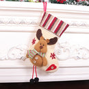 2 PCS Small Christmas Stocking Flannel Gift Bag Christmas Pendant Decorations(Elk)