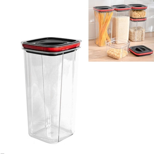 3 PCS Kitchen Storage Jar Sealed Refrigerator Food Storage Box Household Moisture-Proof Dried Fruit Jar, Capacity:2000ml(Black Red)