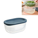 3 PCS Kitchen Chopped Green Onion Storage Box Refrigerator Food Storage Box Transparent Drain Sealed Box(Night Sky Blue)