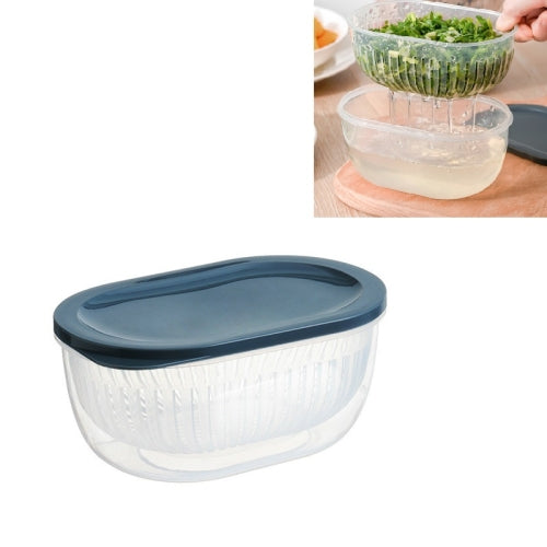 3 PCS Kitchen Chopped Green Onion Storage Box Refrigerator Food Storage Box Transparent Drain Sealed Box(Night Sky Blue)