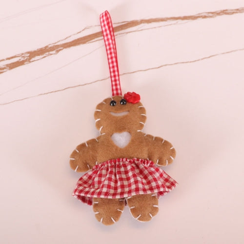 10 PCS Christmas Decoration Supplies Christmas Tree Felt Pendant(Cookie Girl )