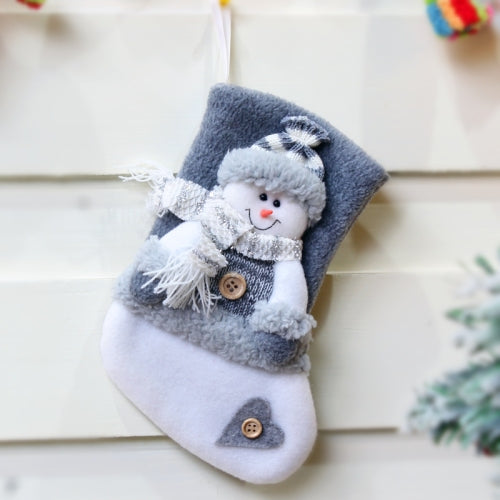 3 PCS Christmas Decorations Thick Flannel Christmas Socks Gift Bag, Specification: Snowman