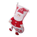 Large Christmas Socks Gift Bag Christmas Decoration Candy Socks, Style:Red and White(The Elderly)