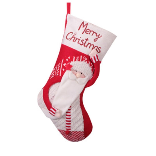 Large Christmas Socks Gift Bag Christmas Decoration Candy Socks, Style:Dancing(The Elderly)