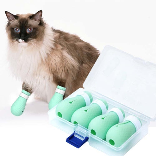 4 PCS/Set Cat Bath Supplies Cat Foot Cover Cat Clip Nails Bath Bag Anti-Scratch And Bite Wash Cat Bag