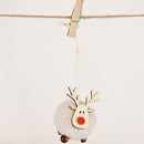 10 PCS Christmas Celebration Decoration Felt Fawn Pendant Christmas Tree Hanging Gift(White)