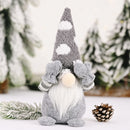 3 PCS Christmas Decoration Snowflake Hat Covered Eye Doll Forest Elderly Decoration Small Doll(Gray)