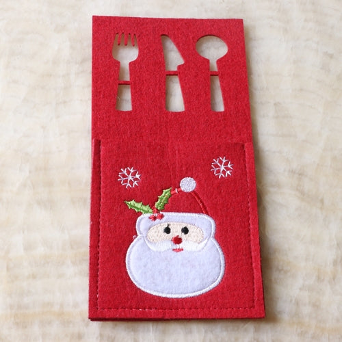 3 PCS Christmas Decorations Supplies Wool Felt Knife And Fork Storage Bag(The Elderly)