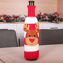 2 PCS Christmas Decoration Knitted Sweater Wine Bottle Cover Hotel Home Dining Table Supplies(Elk)