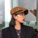 Britishretro Newsboy Cap Beret Octagonal Cap, Size: M(Khaki)
