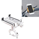 2 PCS Aluminum Alloy Bicycle Mobile Phone Holder Motorcycle Mobile Phone Navigation Bracket Electric Motorcycle Hand Rack(Silver (Handlebar Style))