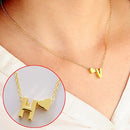 Fashion Tiny Dainty Heart Initial Necklace Personalized Letter H Name Necklace(Gold)