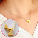 Fashion Tiny Dainty Heart Initial Necklace Personalized Letter Necklace, Letter Z(Gold)