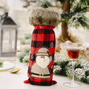 4 PCS Decorations Red Lattice Wine Set Home Christmas Champagne Wine Bottle Set(Elderly)