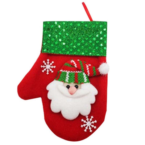 10 PCS Chirsmas Decorations Doll Sequins Brushed Cloth Gloves Candy Knife And Fork Set(Old Man)